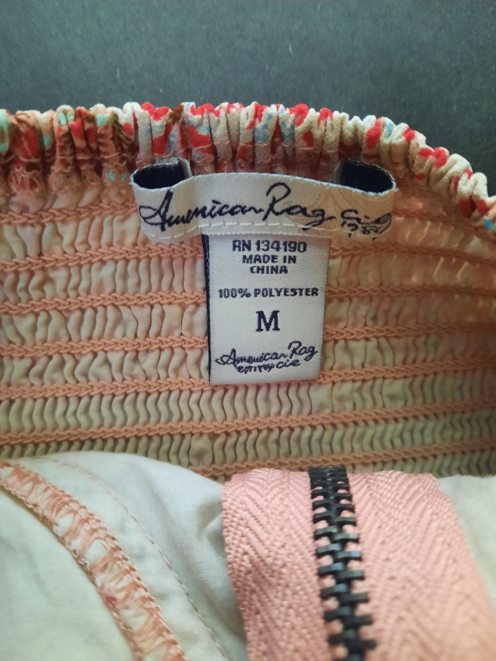 🍑Peaches & Patches!🍑American Rag Multi-Print Strapless Peplum Bustier Top - Picture 4 of 6